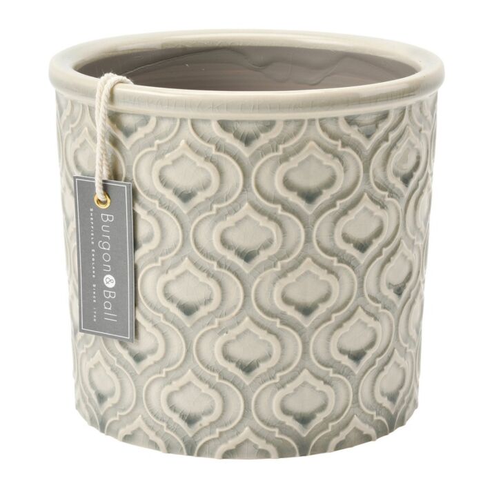 Burgon & Ball Venetian Glazed Pot - Grey-Large-1